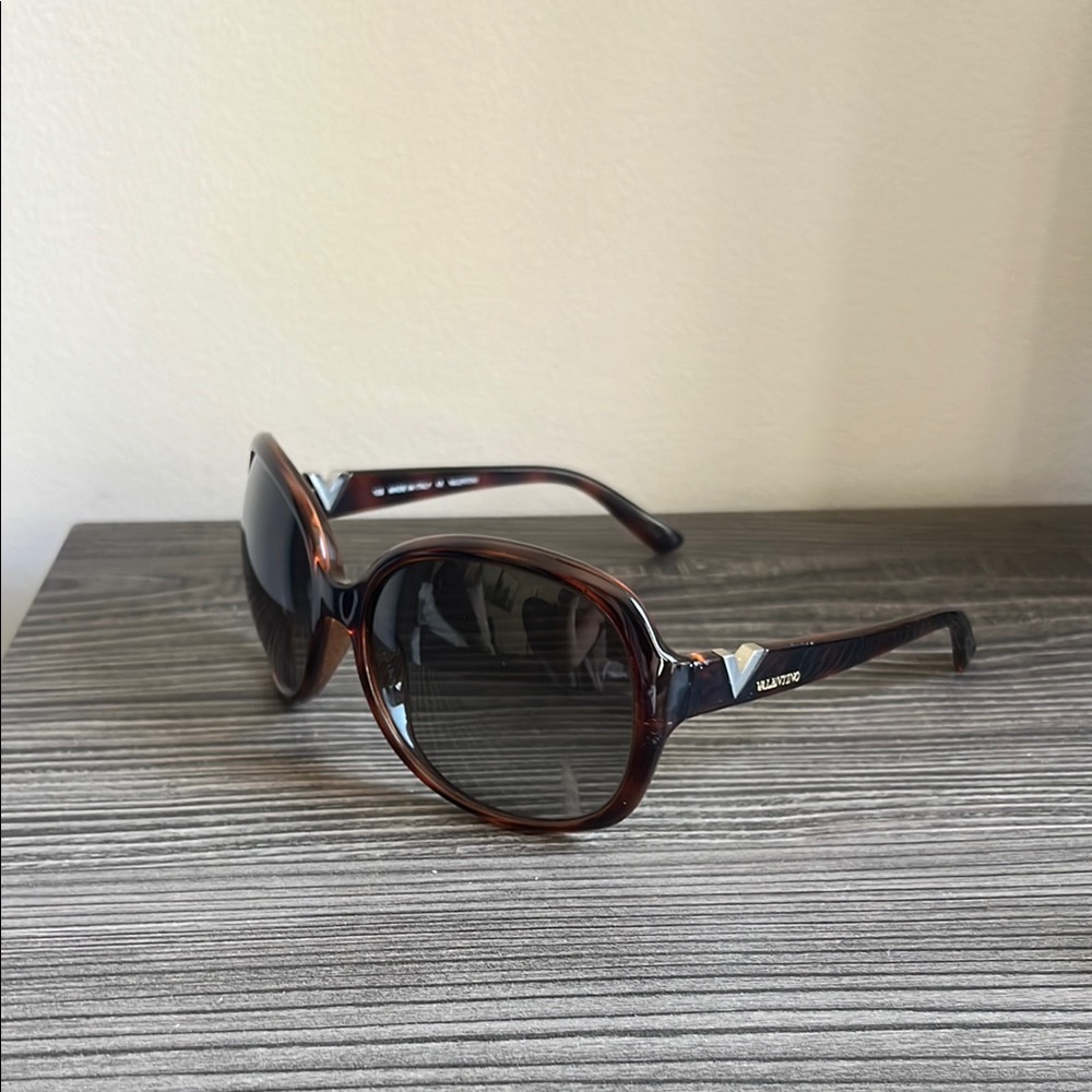 Valentino Women's Dark Brown Tortoise Sunglasses